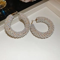49# Oro-Bianco-Cerchio Perle Strass (Perno Argento 925)