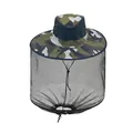 Outdoor sun protection mosquito hat with mesh net and camouflage pattern for men and women - M (56-58cm) / Grey Large Pattern Camouflage