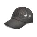 Breathable black lace baseball cap with heart embroidery and stylish curved brim - Black / M (56-58cm)