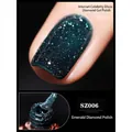 Sparkling emerald green glitter nail polish gel in SZ006 with reflective diamond effect - 8ml / Emerald Green SZ06