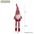 Red Christmas gnome doll with snowflake knit hat and striped legs for home decor - Striped Legs Red Hat (A410-9)