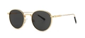 Classic round sunglasses with a golden metal frame and dark gray lenses in retro style - Gold Frame Black Gray Lens