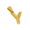 Ciondolo a lettera Y in acciaio inossidabile placcato oro 18k lucido e brillante - Lettera Y (Y-Pendente)