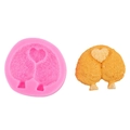 Silikonform in Herzform für Corgi-Popo zum Gießen von Harz und Fondant-Dekorationen - Rosa