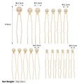 Set di 18 forcine da sposa in oro chiaro con perle bianche in cinque diverse misure - Oro