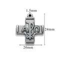 Vintage stainless steel cross pendant with ΑΩ☧ religious symbols and 24mm size detail - Style Z2305S30/Religious Symbol