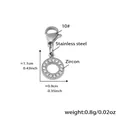 Stainless steel round pendant with zircon pavé and lobster clasp accessory - Steel Color Letter O Zirconia Pendant