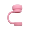 Pink blossom silicone straw cover cap accessory for Stanley cup 10mm drinking straws - Pink Cylinder