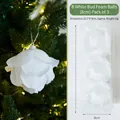 Set di 3 palline di Natale in schiuma bianca da 8 cm con petali stratificati per albero - Stile B Sfera di Boccioli Bianchi (8cm) Confezione da 3
