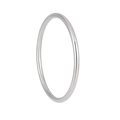 Minimalist 4mm solid silver finish smooth metal bangle bracelet for women on white background - 65mm / Silver
