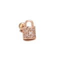 Ohrstecker in Roségold Schlossform mit Mikro-Pavé-Kristallen und Stern-Detail - EGD0920 Roségold (Zirkonia Vorhängeschloss)