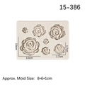 Molde de silicona 3D de flores rosas blancas para fondant chocolate y jabón artesanal - Gris