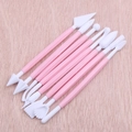 Set of 8 pink fondant sculpting tools for DIY cake decorating on wooden background - 8pcs Pink Set