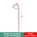 90cm pink and white spiral candy cane prop for Christmas decor and dance performances - 90CM Pink White Candy Cane (Single)