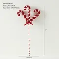 Christmas red and white glitter candy sticks with silk bow ornament, height 58cm - Three-Head Red Candy Cane