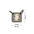 Versatile 18k gold plated minimalist pendant showing 9.1mm size and 1.0g weight details - DZ-1168-Black Base Gold Figure C
