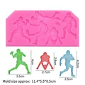 Pink American football player silicone mold for cake fondant and chocolate decorating - Rugby Player / Pink