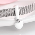 Silver mesh weave bracelet crafted from S925 sterling silver with a minimalist heart pendant - Heart Pendant (PP0031)
