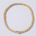 Elastic beaded bracelet with golden metallic beads and yellow matte beads in a mixed style - Matte Yellow and Gold
