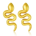 Elegant gold snake earrings with detailed scale texture and polished finish for women - Fine Scale Texture Gold Snake