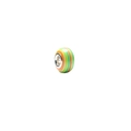 Macro detail of striped resin large hole bead with silver metal core for DIY bracelets - Orange Green And White Striped