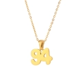 Polished 18K gold-plated stainless steel necklace with classic 1994 number pendant - Gold (94)