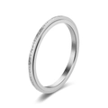 6mm Herrenring aus silbernem Titanstahl mit glitzerndem Sandstrahl-Finish und poliertem Inneren - US 5 / 2mm Silberner Mattierter Spinner Ring