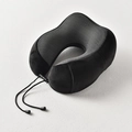 Cuscino da viaggio a forma di U in memory foam nero e grigio con rete traspirante - Nero