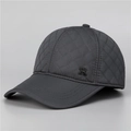 Gorra térmica de invierno para hombres mayores con orejeras y tela gris acolchada - Ajustable / Gris