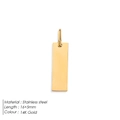 Colgante rectangular pulido de acero inoxidable bañado en oro de 14K 16x5mm - 16*5 Dorado