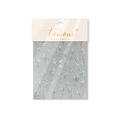 Bamboo pattern nail art sticker with pearlescent shell finish in blue and white - TO5330-Cyan White Bamboo (Shell Luster)