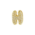 18k gold plated balloon bubble initial H earring with sparkling pavé cubic zirconia - Letter H / Gold