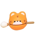 Cute orange cartoon tiger figurine with ball stick, creative desktop decoration - 2598-C Tiger