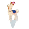 Lighted Christmas outdoor metal alpaca decoration with LED warm lights and colorful tassels - Glowing Alpaca Stake-9