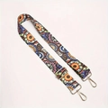 Adjustable 38mm wide ethnic style canvas bag strap with colorful patterns and gold clips - Sunflower