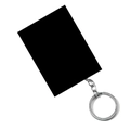 Porte-clés rectangulaire noir minimaliste avec anneau argenté pour personnalisation - Rabbit ears refer to tiger - black (blocked, you need to look at the picture and ask customer service) / Emballage Individuel