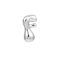 Polished silver chubby letter F pendant charm for minimalist hip hop necklaces - Letter F / Silver