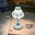Blue lily of the valley night light with dimensions 13.5cm height and flower shade - S01 Flower Bud / Blue