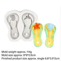 Moule en silicone pour tongs avec étoile de mer et coquillage pour artisanat DIY - 2# Tongs Étoile de Mer / Gris