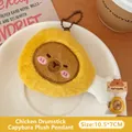 Cute capybara plush keychain in a fried chicken leg costume with beaded chain - Charm / 7# Chicken Drumstick Capybara Doll