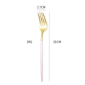 Pink and gold stainless steel dinner fork 21cm length 30g weight for table setting - Pink and Gold Dinner Fork