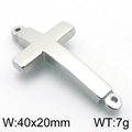 Polished silver titanium steel cross pendant in 40x20mm size for hip hop jewelry - Style 2 Cross (KLJ5626-Z)