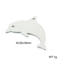 Silver hollow dolphin pendant made of polished stainless steel for DIY jewelry making - 25*18mm / Steel