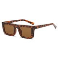 Retro square oversized sunglasses in classic tortoiseshell pattern with brown lenses - Tortoise