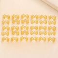 Macro shot of thirty-six gold hollow weave hair clips arranged in a clean grid pattern - Gold 30Pcs