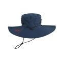 Navy blue outdoor sun hat with 12cm wide brim and breathable mesh vents - L (58-60cm) / Blue