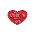 Kreative herzförmige Emaille-Brosche mit soul cannot live without love Zitat - Roter Herz-Motto-Stil (QHXZ596)
