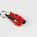 Mini herramienta de escape roja con diamantes, cortacinturones y rompevidrios llavero - Rojo