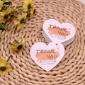 Cream heart-shaped thank you tags for small business packaging with orange watercolor - Heart Tag No. 2