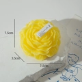 Peony flower scented candle in yellow finish with realistic petal texture 7.5cm - Bright Yellow